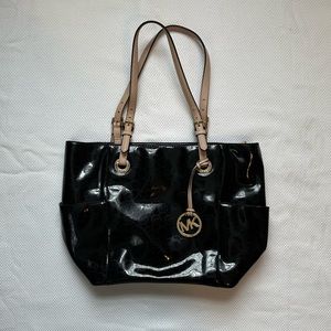 Michael Kors Black Leather Tote Bag
